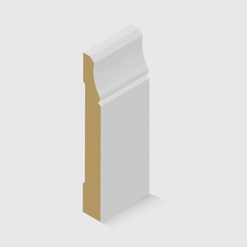 An MDF skirting board with an elegant concave curve along the top section 140 x 18mm