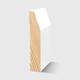 A timber skirting board with an angled top edge and a small stepped detail near the back in Primed FJ Pine 92 x 18mm