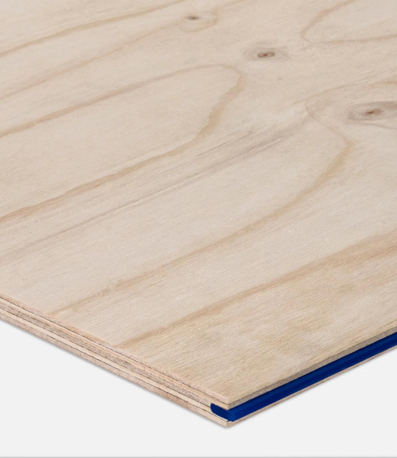 A STRUCTAply panel corner with blue tongue edge