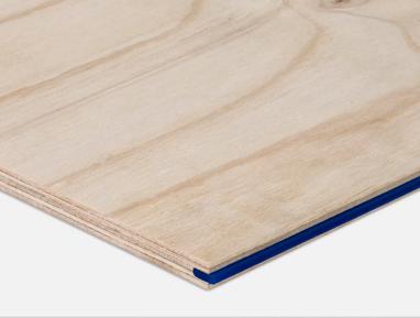 A STRUCTAply panel corner with blue tongue edge