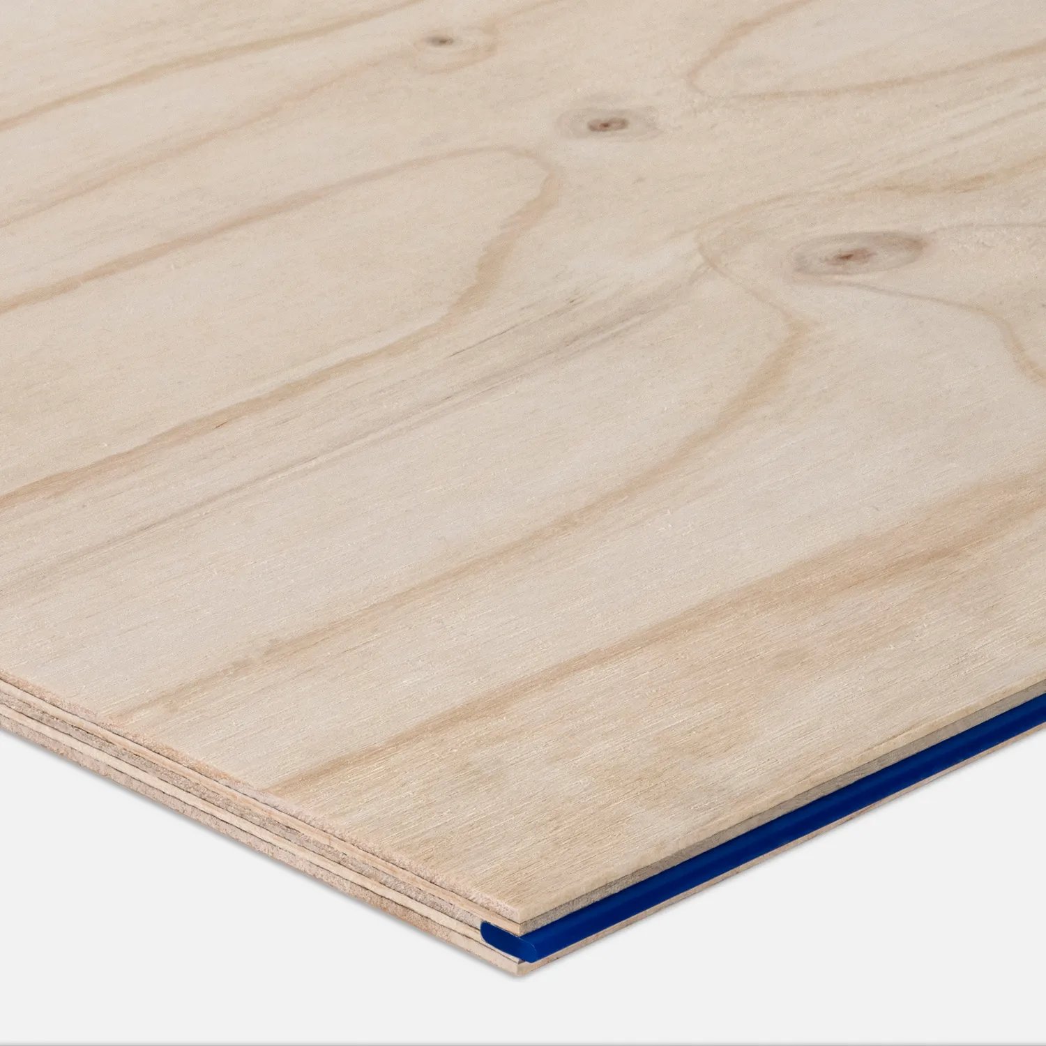 A STRUCTAply panel corner with blue tongue edge