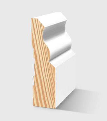 A colonial style timber moulding in Primed FJ Pine 66 x 18mm