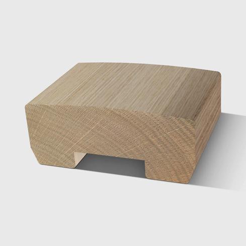 A timber moulding with a gently curved top surface and a small recessed groove on the underside in Tasmanian Oak 70 x 29mm 1.2m