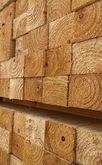 Stacks of outdoor timber