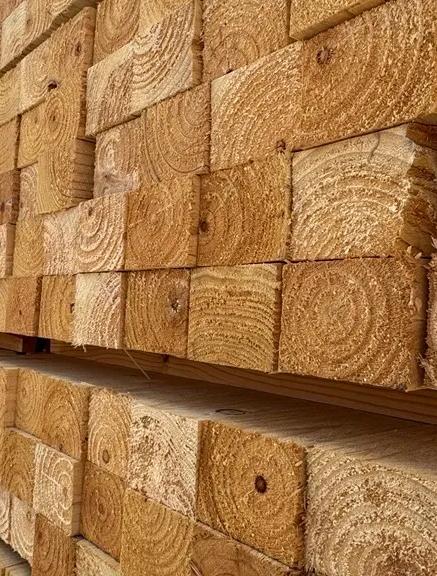 Stacks of outdoor timber