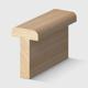 A timber stair nosing with a rounded edge and T-shaped profile in Tasmanian Oak 50 x 30mm