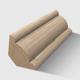 A rounded profile with a flat top and bottom corner timber moulding in Tasmanian Oak 12 x 12mm 2.4m
