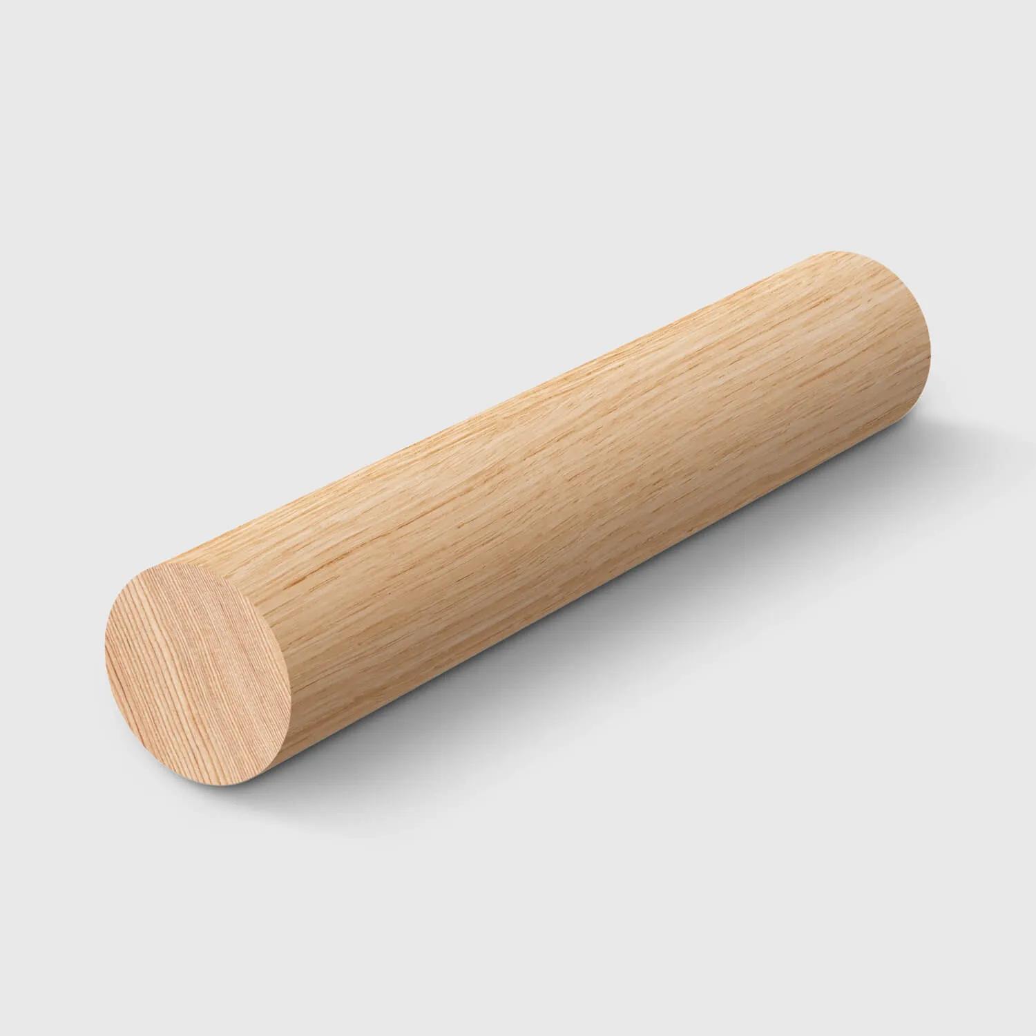 A cylindrical timber dowel in Eucalyptus Grandis 19mm