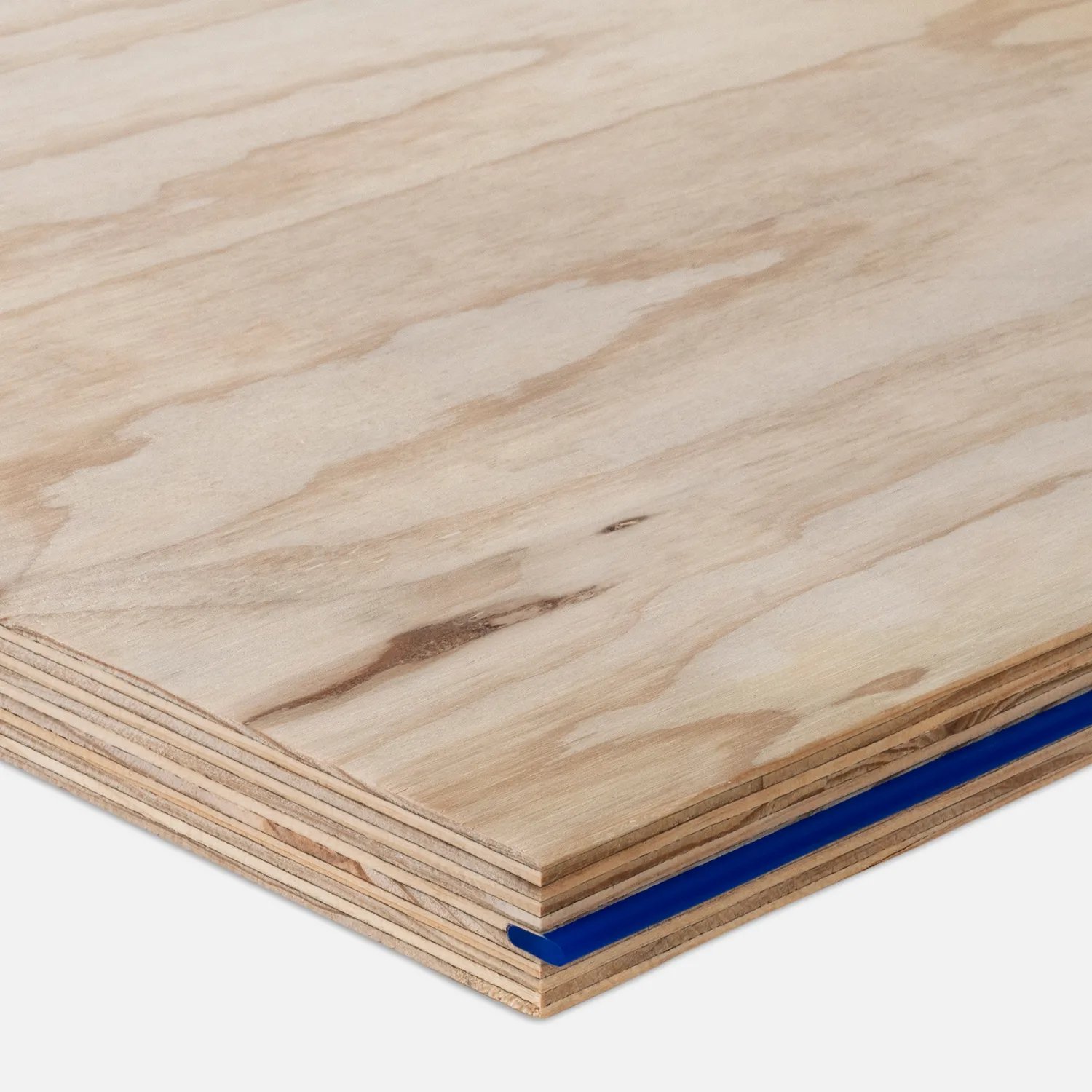 A STRUCTAply panel corner with blue tongue edge
