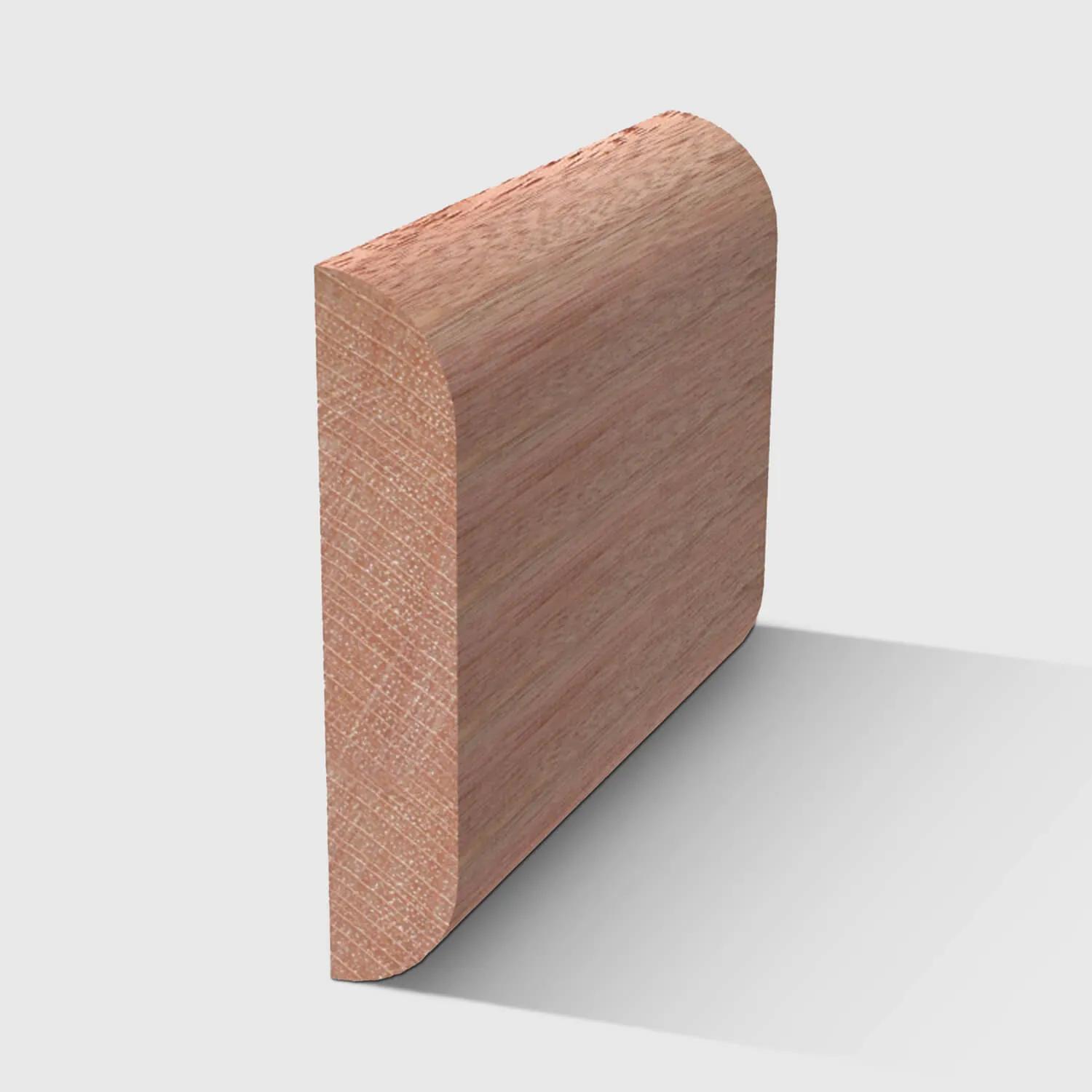 A ?timber moulding with a curved top and bottom in Meranti 41 x 8mm