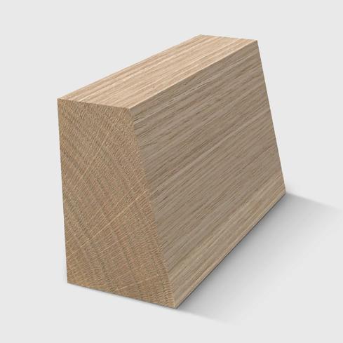 A beveled timber moulding with flat top in Tasmanian Oak 30 x 19mm 2.4m