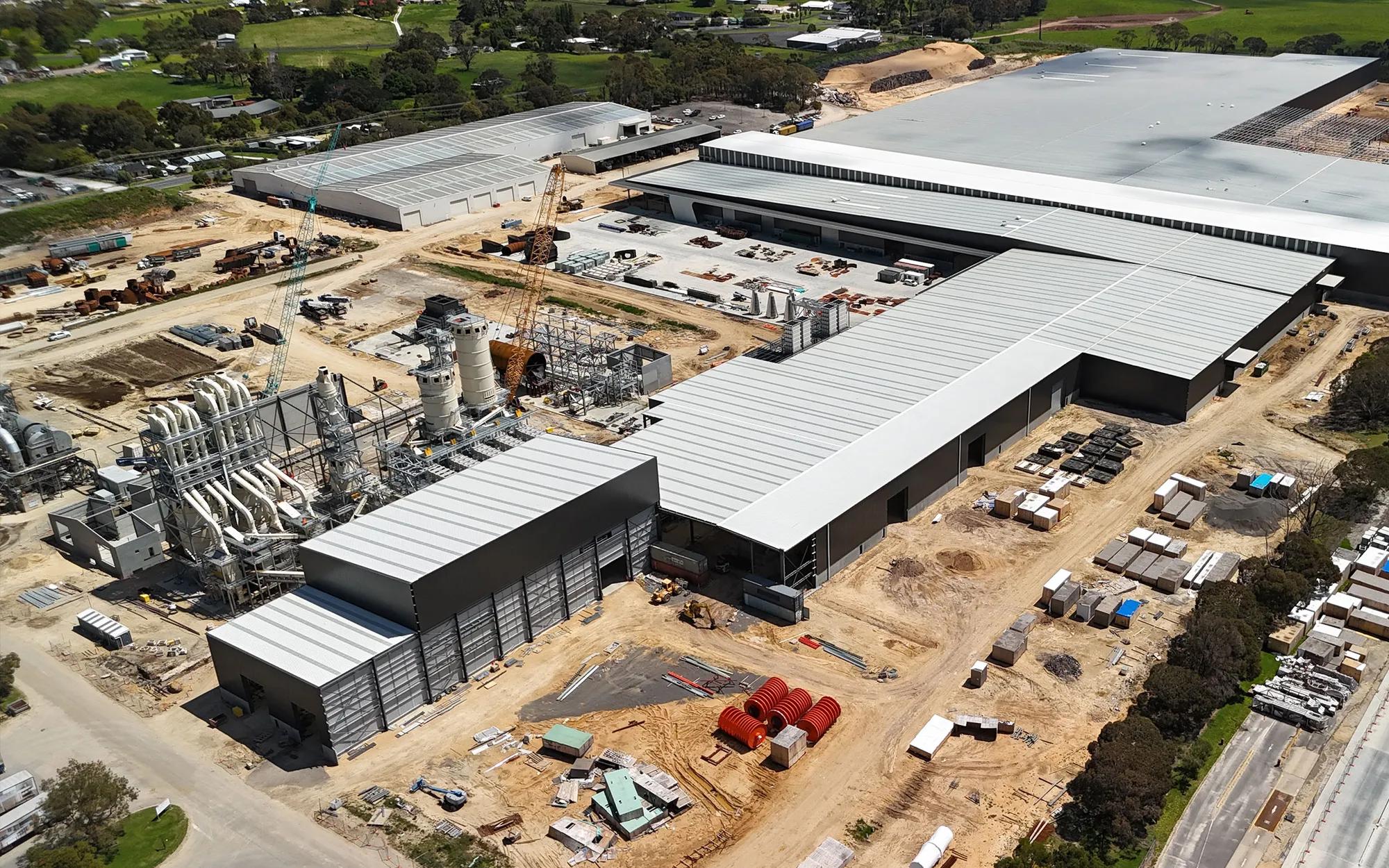 Aerial photograph of the Mount Gambier building construction in progress