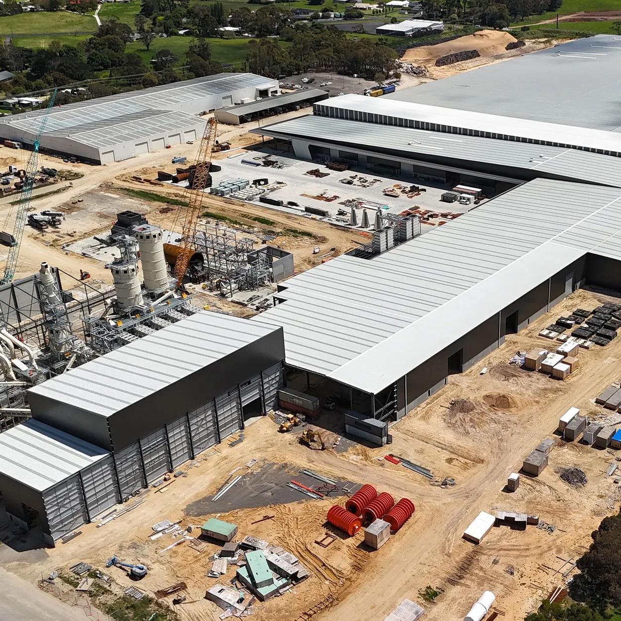 Aerial photograph of the Mount Gambier building construction in progress