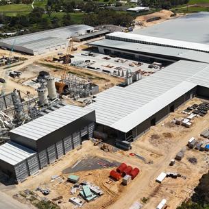 Aerial photograph of the Mount Gambier building construction in progress
