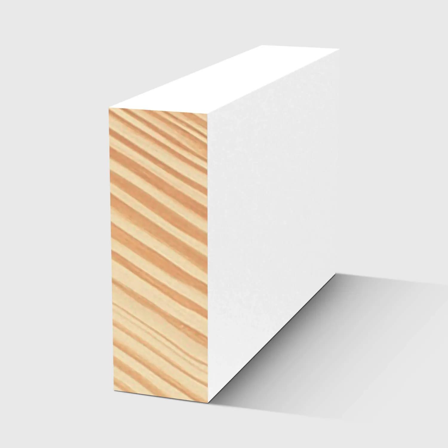 A rectangle timber moulding in Primed FJ Pine 30 x 11mm
