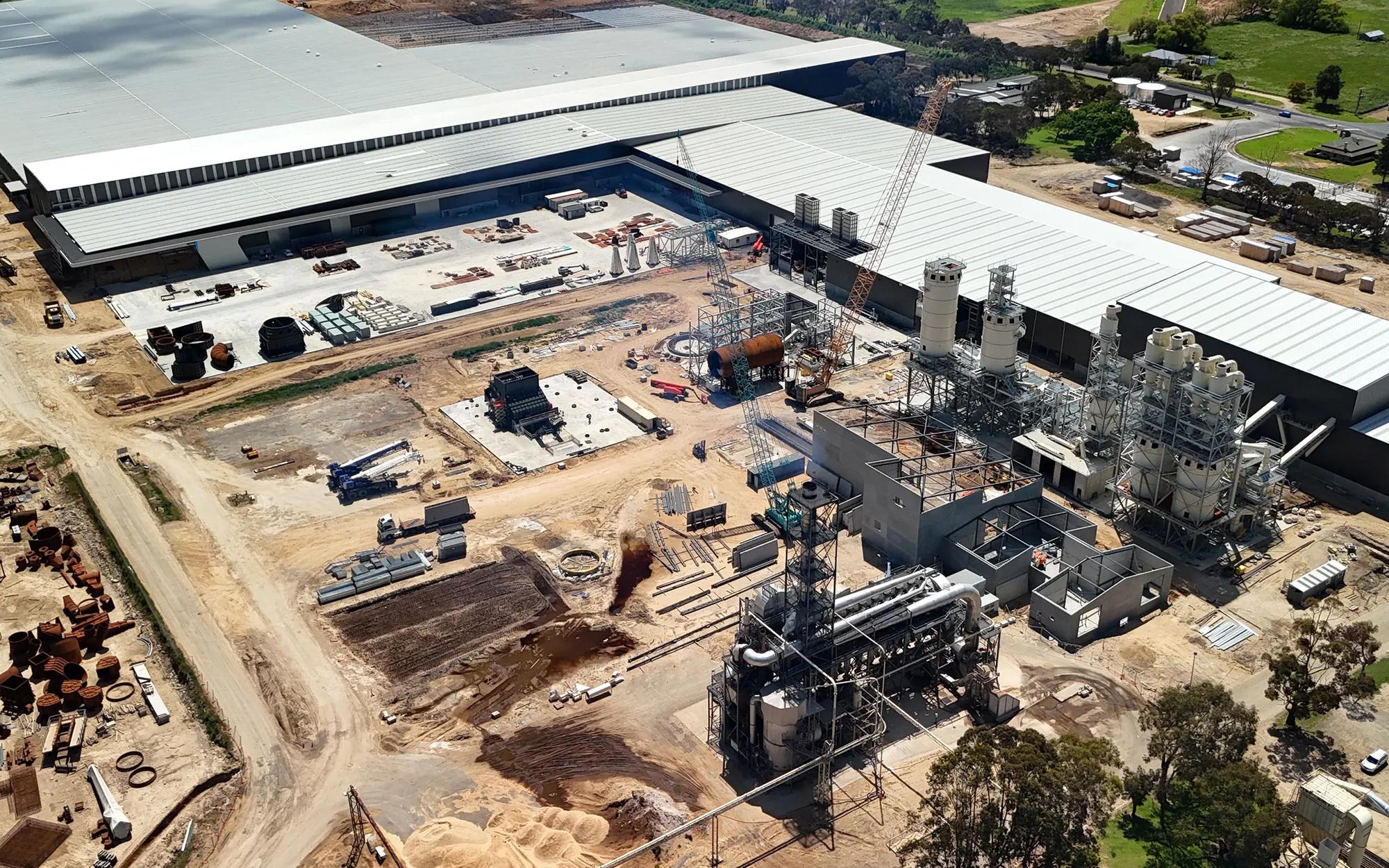 Aerial photograph of the Mount Gambier building construction in progress