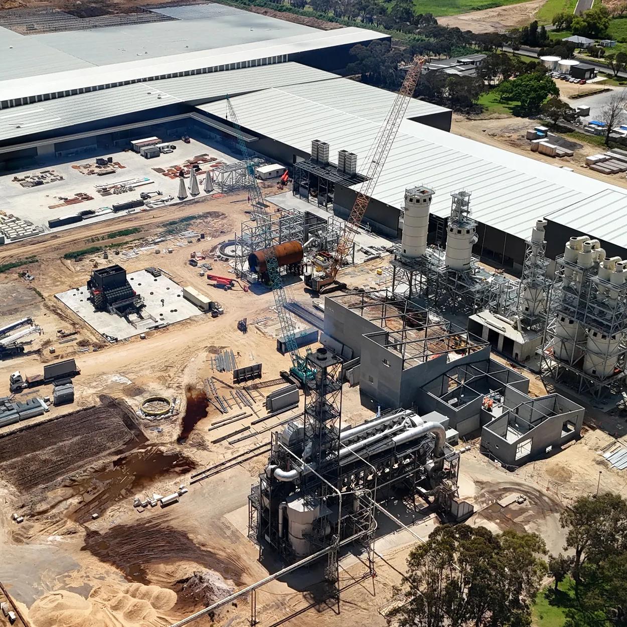 Aerial photograph of the Mount Gambier building construction in progress