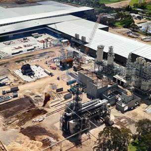 Aerial photograph of the Mount Gambier building construction in progress
