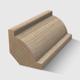 A rounded profile with a flat top and bottom corner timber moulding in Tasmanian Oak 19 x 19mm 2.4m