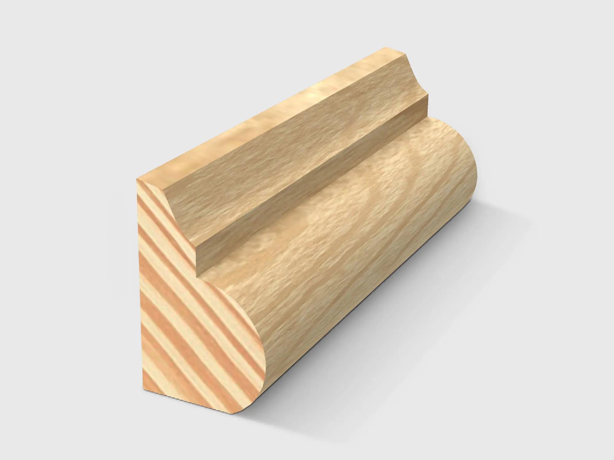 A timber insert moulding in Clear Pine 18 x 11mm