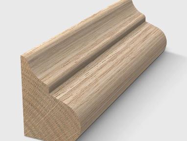 A timber moulding with a decorative concave and convex curved profile in Tasmanian Oak 15 x 11mm 2.4m