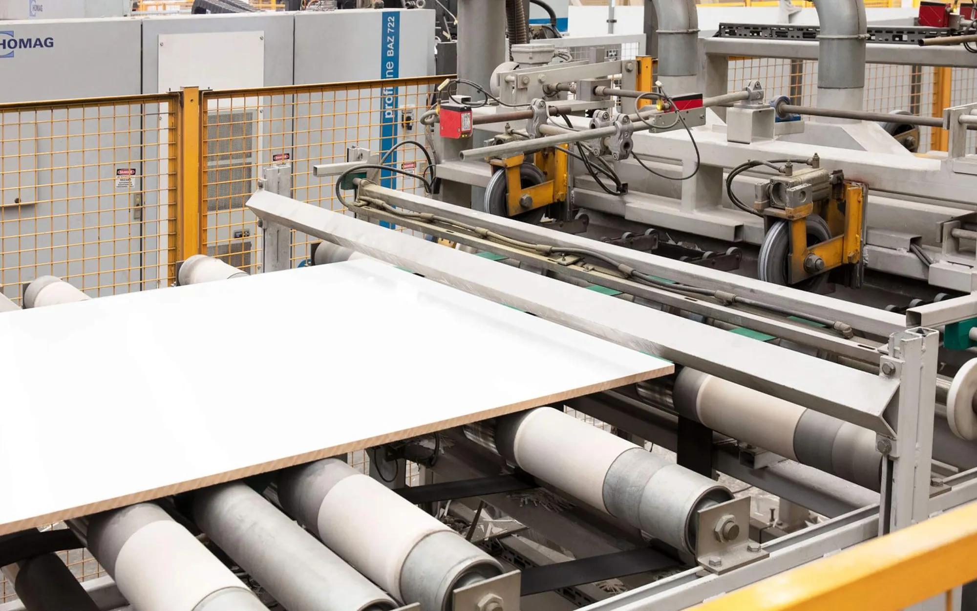 Large machinery inside factory setting