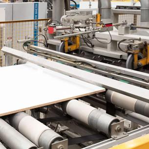 Large machinery inside factory setting