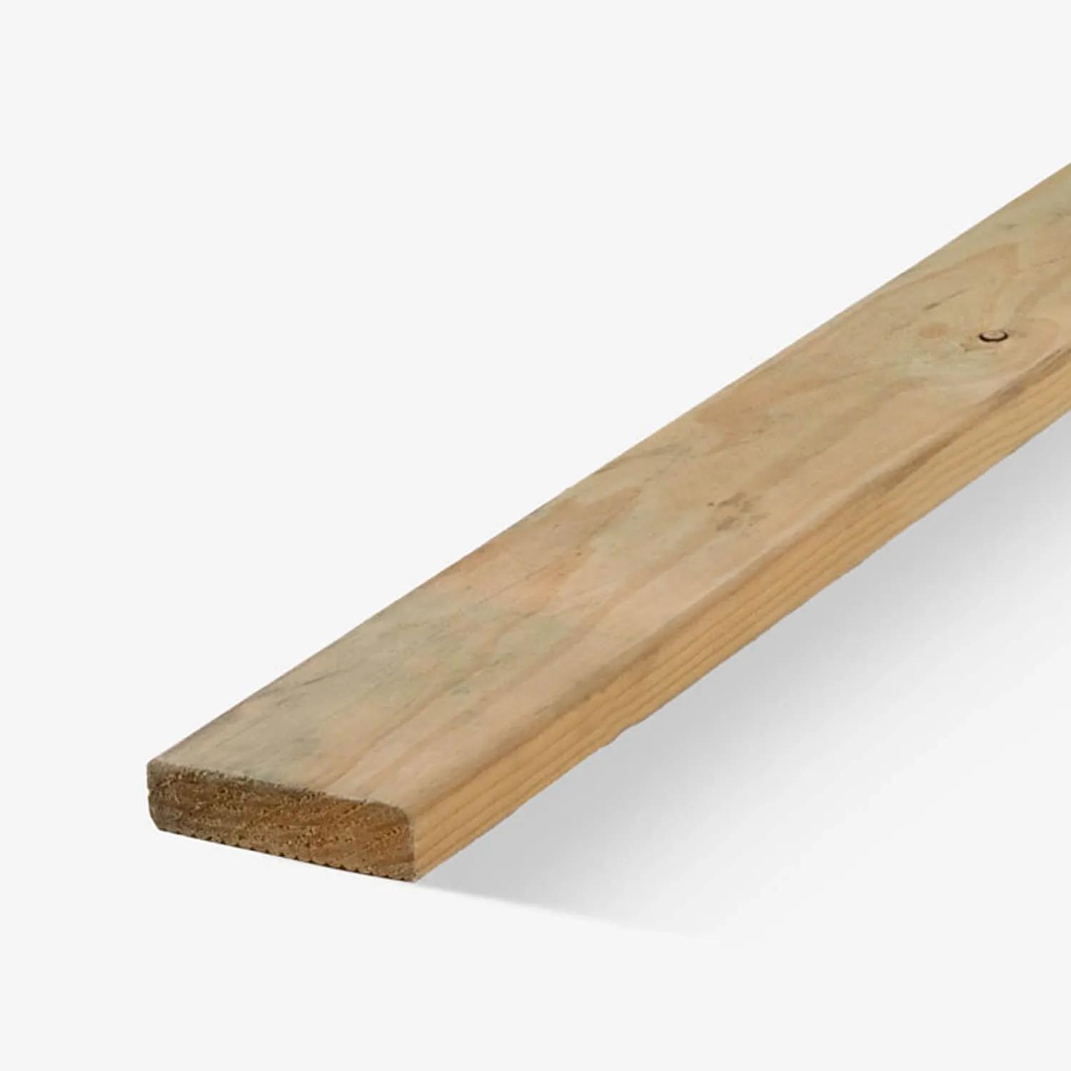 Wooden plank with visible grain on top side