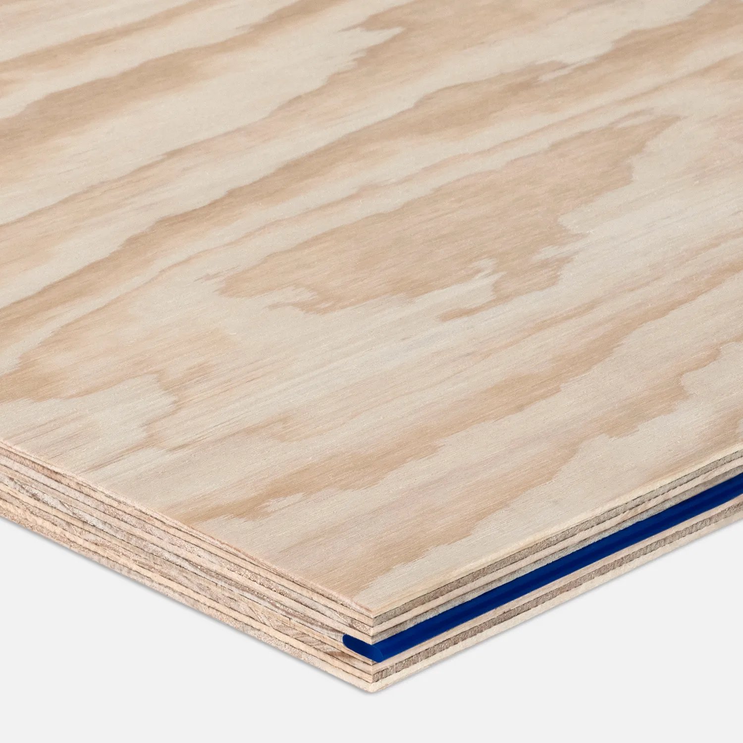 A STRUCTAply panel corner with blue tongue edge