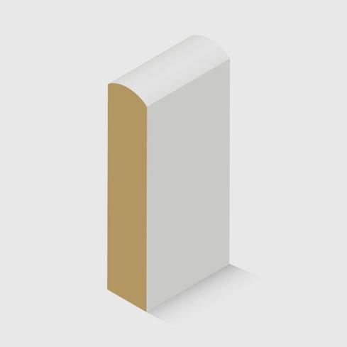A curved- top edge MDF moulding 170 x 30mm