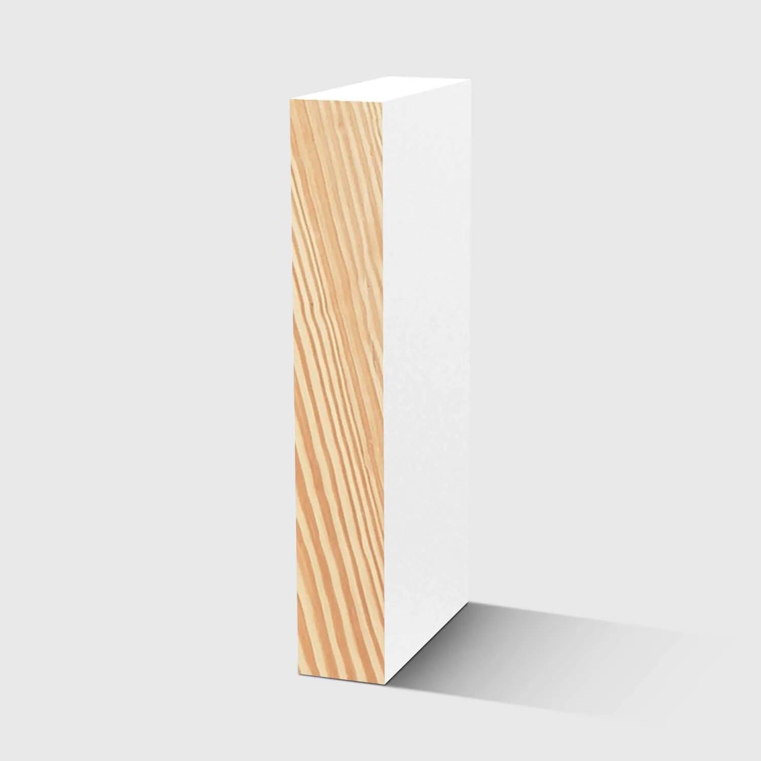 A rectangle timber moulding in Primed FJ Pine 110 x 18m