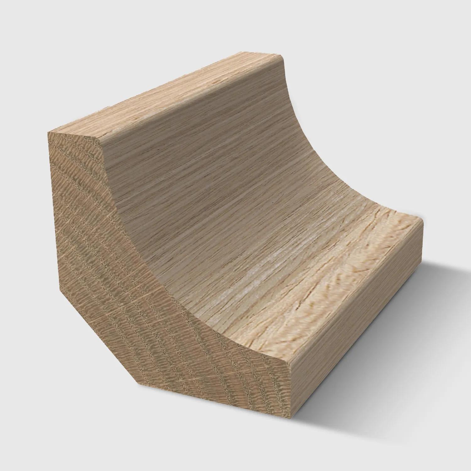 A timber moulding with a concave, quarter-round profile in Tasmanian Oak 30 x 30mm 2.4m