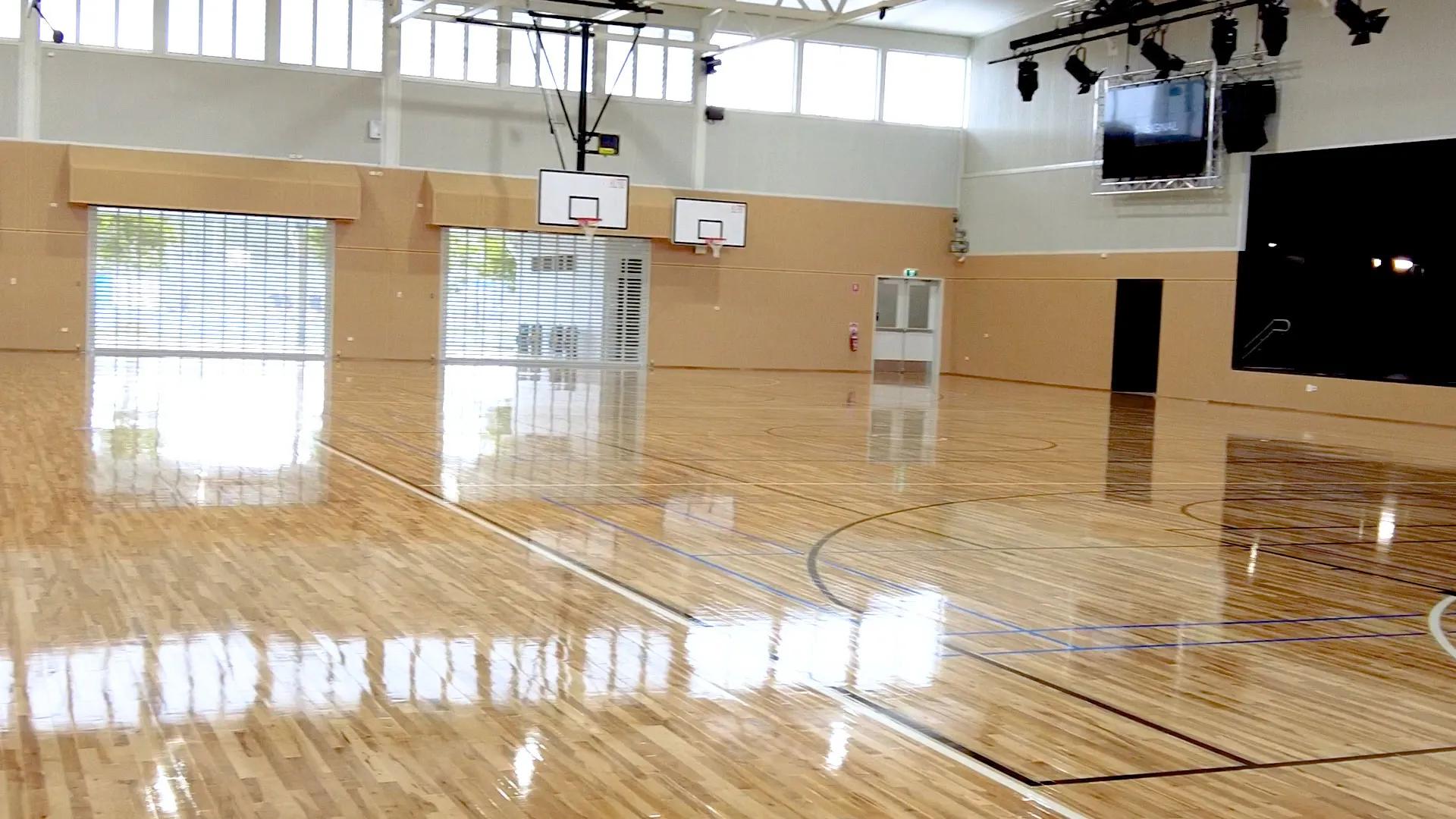 A clean and well-lit gymnasium