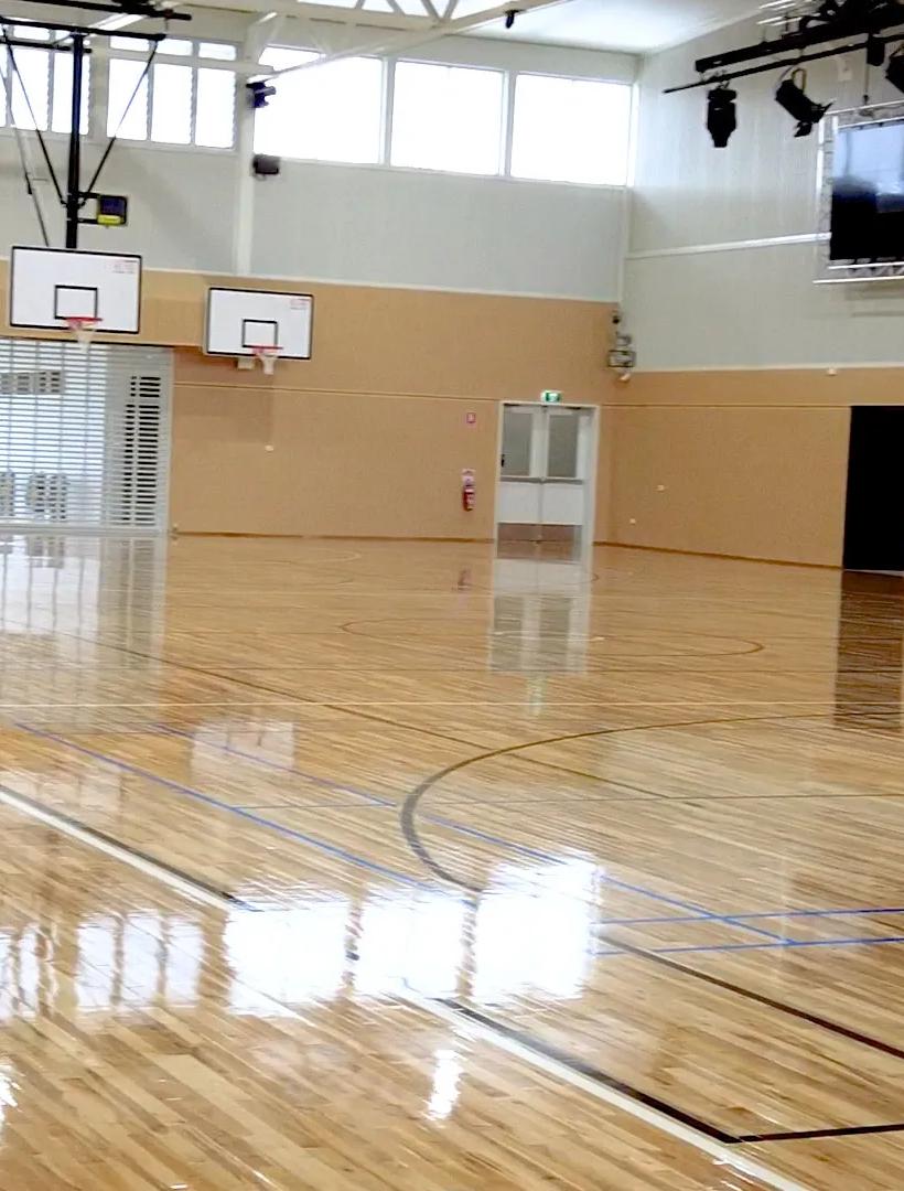 A clean and well-lit gymnasium