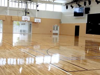 A clean and well-lit gymnasium