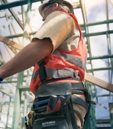 Construction worker in a hard hat