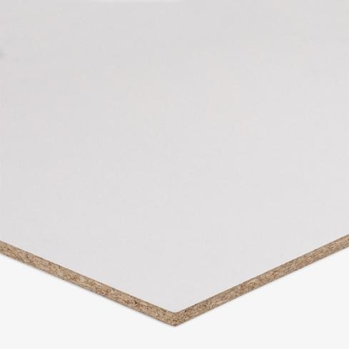 A particleboard panel 9mm White