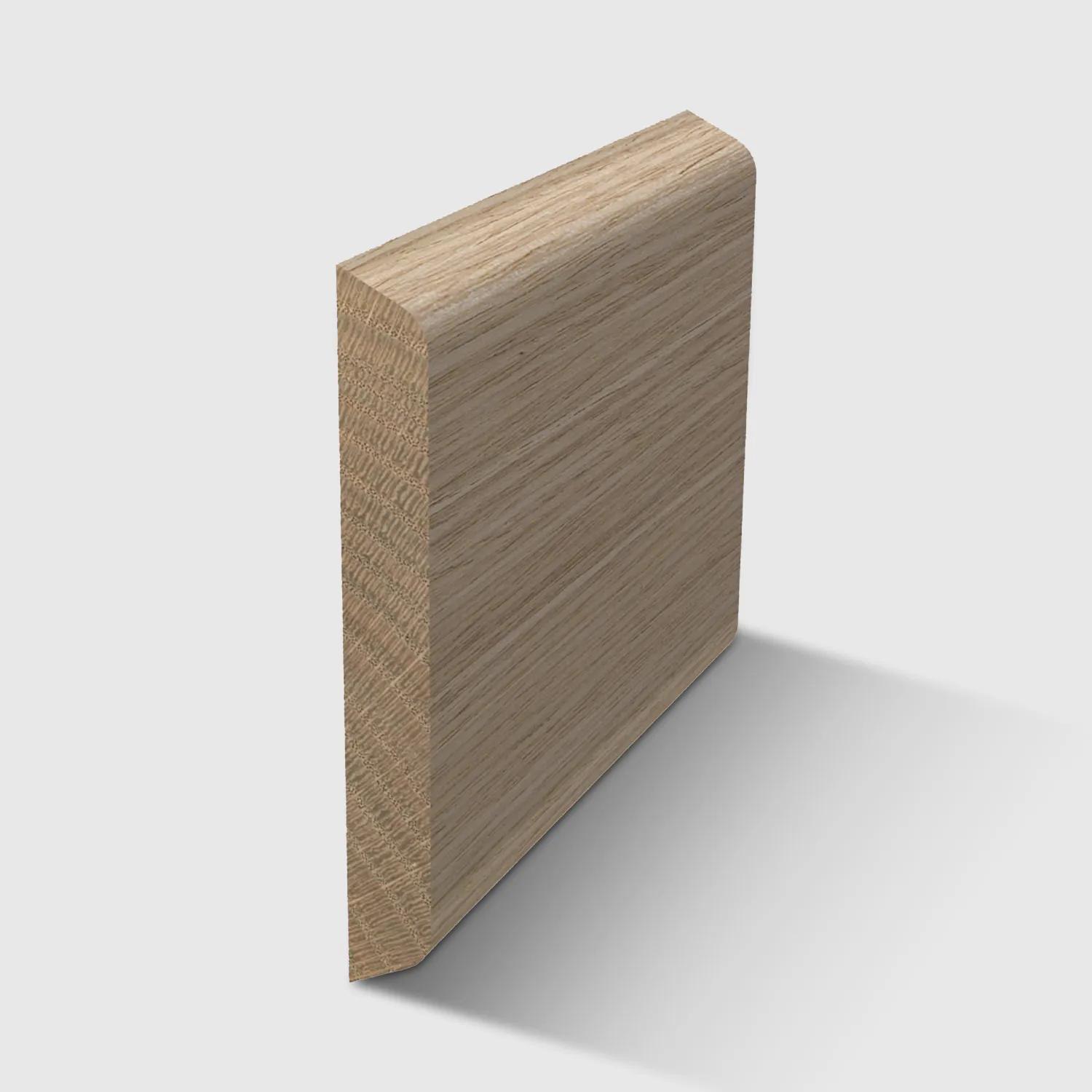A  timber moulding with a curved top and bottom in Tasmanian Oak 40 x 5mm