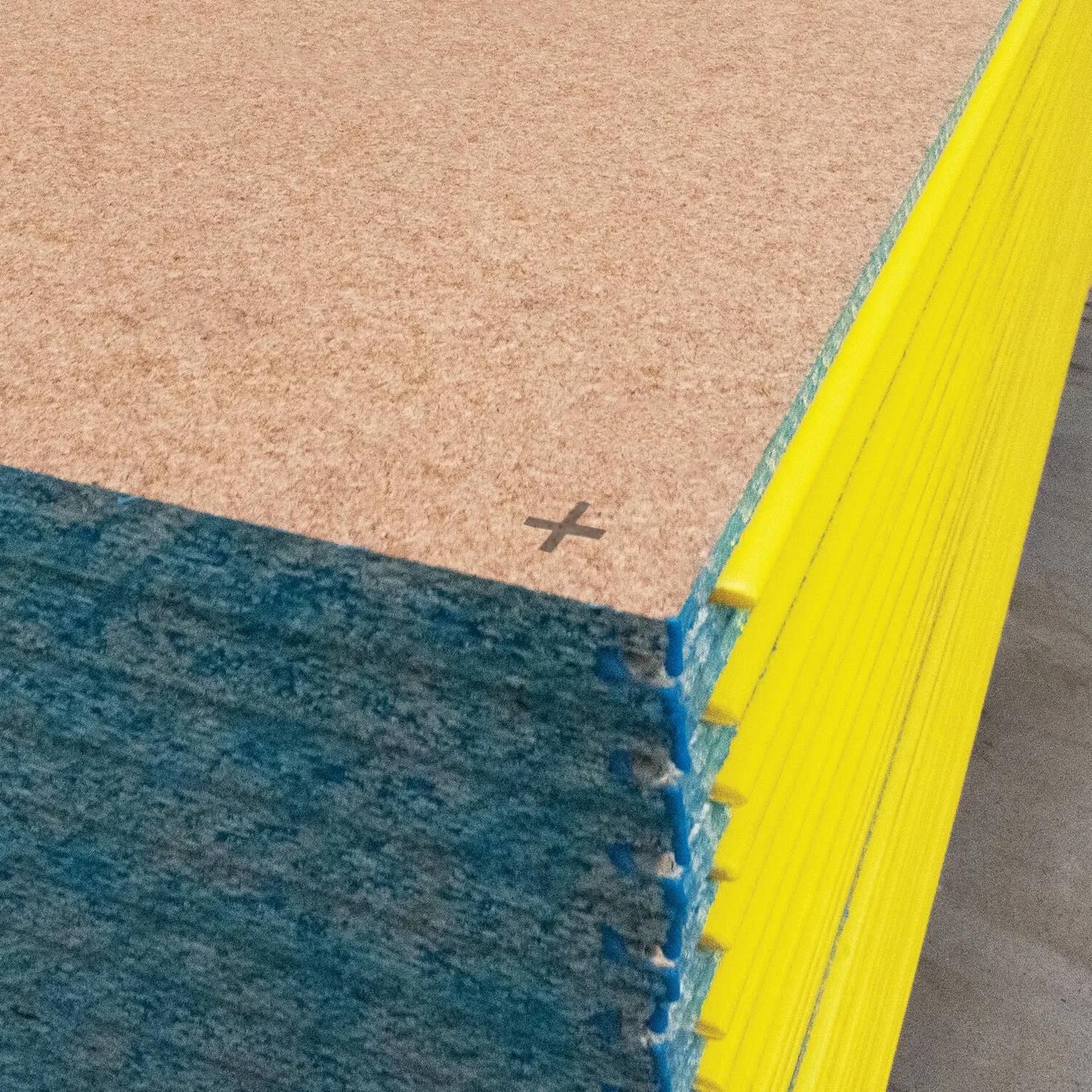Close-up of a termite-treated Yellow tongue STRUCTAflor stack