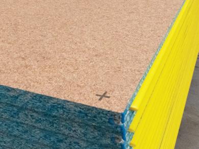 Close-up of a termite-treated Yellow tongue STRUCTAflor stack