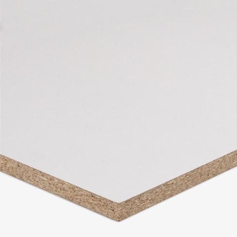 A particleboard panel 18mm White