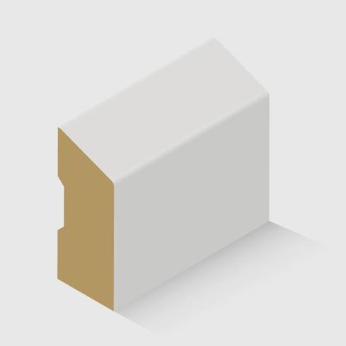 A detailed, beveled timber moulding in MDF 42 x 18mm