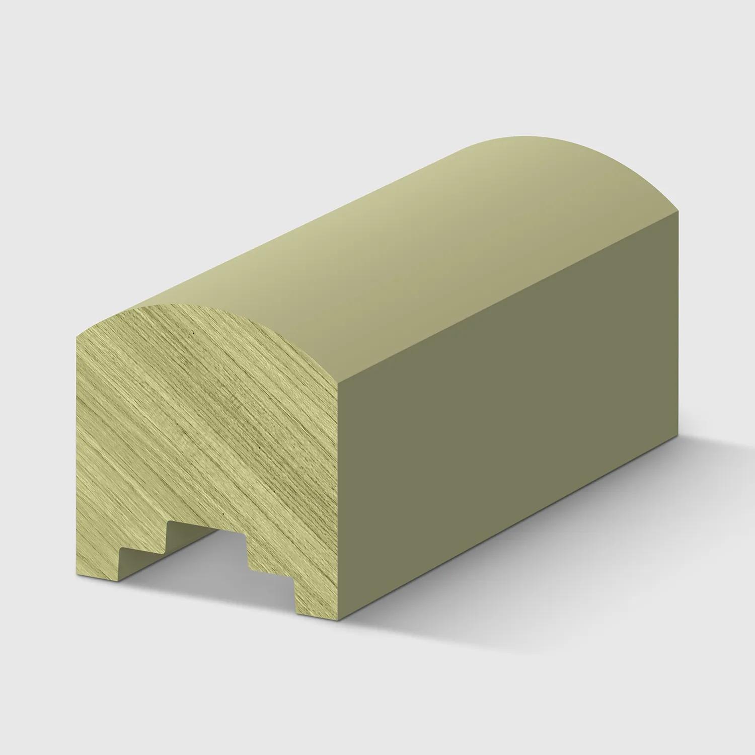 A primed, treated timber Profile with domed top and a notched underside designed for fitting or mounting in H3 Primed FJ Pine 66 x 66mm