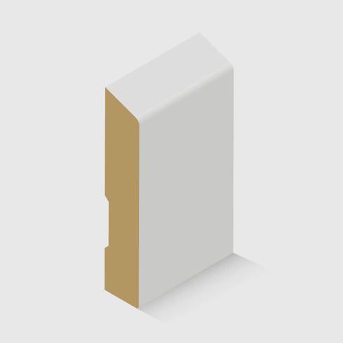 A beveled timber moulding in MDF 92 x 18mm